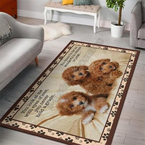 Poodle rug area funny dog collection carpet Floor Mat Rug Non-slip Mat Dining Room Living Room Soft Bedroom Carpet 02