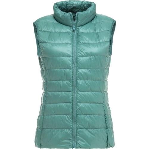New Brand Women Sleeveless Jacket Winter Ultralight White Duck Down Vest Female Slim Vest Womens Windproof Warm Waistcoat
