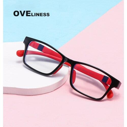 Square Optical Kids Glasses Frame boy girl TR90 Children anti blue ray Glasses Eyeglasses Frame Prescription Lunette eyewear