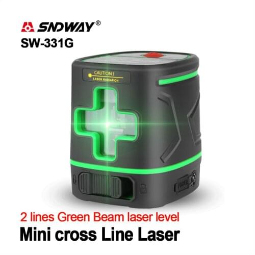 SNDWAY Laser Level 2 Lines 360 Degree Rechargeable Battery Green Beam Self Leveling Level Laser 3D Rotary Vertical Horizontal