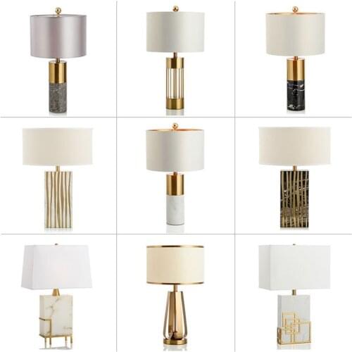 Marble Desk Lamp Bedroom Bedside Cupboard Post Modern Chinese Style Light Luxurious Model Tenant Hall Cloud Stone Table Lamp