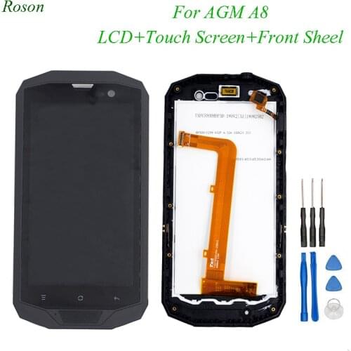 Roson Original AGM A8 LCD Display and Touch Screen 5.0" Digitizer With Frame Assembly Repair Parts for AGM A8