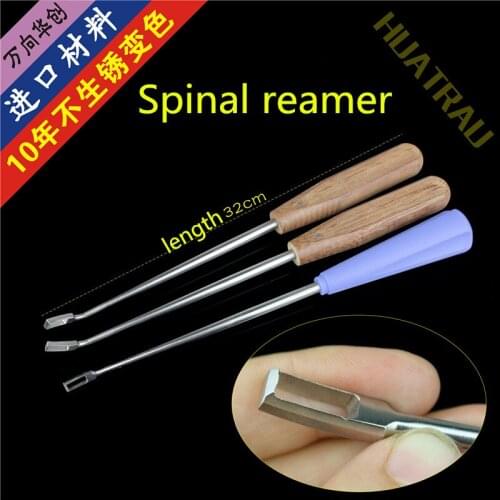 Orthopedic instrument medical spine neurosurgery fusion cage Intervertebral disc reamer scraper Curette curved Spatula blade ao
