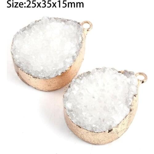 2020 New Natural Stone Pendants Water Drop Shape Agates Crystal Charms For DIY Jewelry Making Necklaces Bracelet Size25x35x15mm