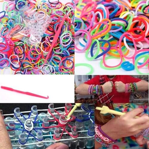2020 Hot Diy Toys Rubber Bands Bracelet for Kids or Hair Rubber Loom Bands Refill Rubber Band Make Woven Bracelet DIY Gift