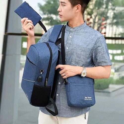 Three Piece Unisex Backpack Business Can Accommodate Laptop Business Backpack Multi Core Leisure Backpack