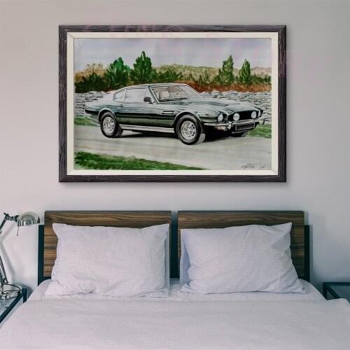 T141 Retro Racing Car Classic Painting Green car 108 Custom Silk Poster Home Deco Wall Art Christmas Gift