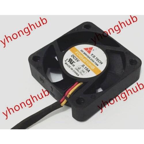 Y.S TECH FD054010HB Server Cooling Fan DC 5V 0.19A 40x40x10mm 3-wire