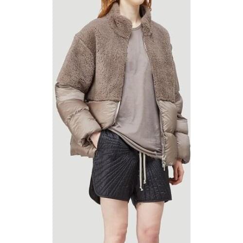 High Collar Bread Jacket Thick Women Down Coats 2021 Winter Womens Plush Stitching Zipper Down Jacket