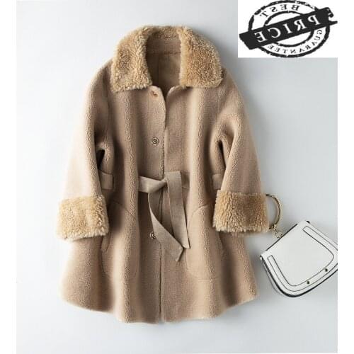 ELegant Real Fur Coat Women Clothes 2021 Korean Fashion Sheep Shearing Wool Short Jacket Vintage Winter Coat Hiver aaaLW