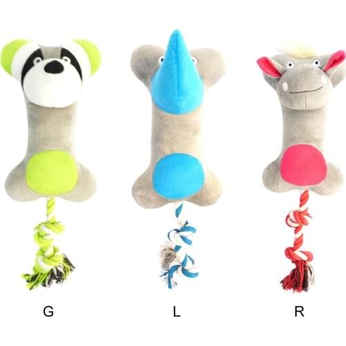 Pet Chewing Animal Shaped Dog Bite Plush Teething Toy for Small Dogs High Quality Pet Training Supplies