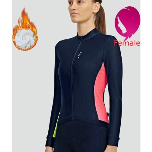 Ropa bicicleta invierno 2021 Map Winter cycling jersey Women Long sleeve bicycle wear Outdoor Keep warm Sport Top Thermal Fleece