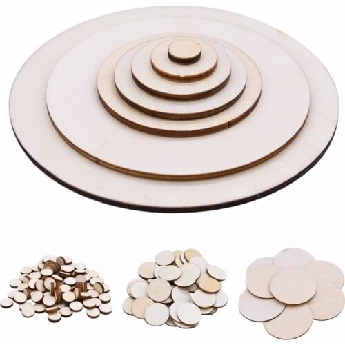 10-100mm Round Blank Wooden Slice Craft Unfinished Natural Wooden Discs Ornament Home Party DIY Painting Scrapbooking Wood Decor