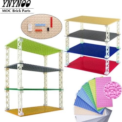 10Pcs/lot Building Blocks 16*32 Dots Double-sided Baseplates Bricks DIY Colorful Pillars Base Plate Compatible with Small Partic