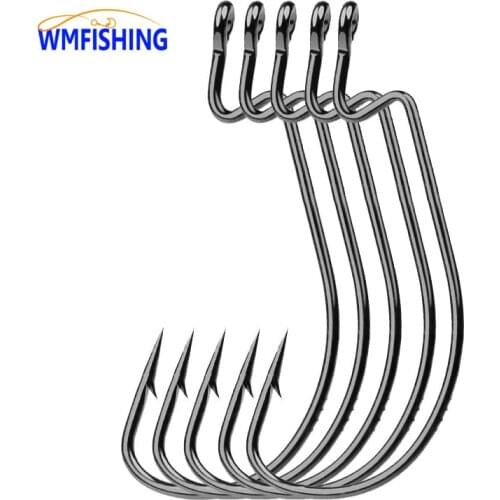 20pcs Fishing Hook Carbon Steel Wide/Narrow Crank Offset Fishhook For Soft Lure Bass Barbed Carp Fishing Tackle Worm Hook Peche