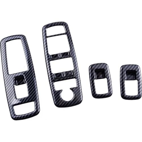 4Pcs/Set Car Carbon Fiber Style Window Lift Switch Panel Cover Trim Bezel LHD Fit For Dodge Charger 2011 2012 2013 2014-2019