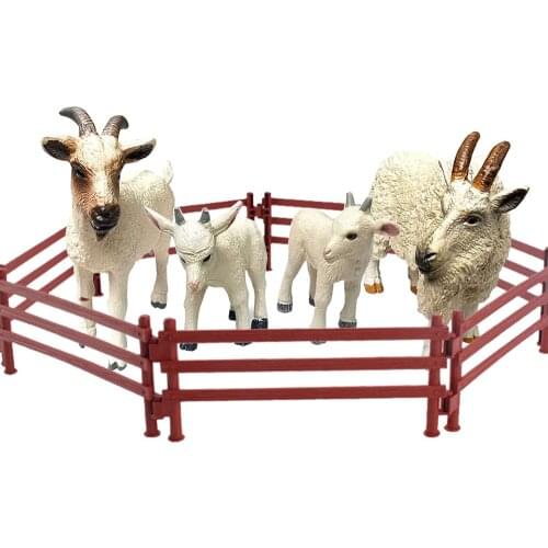 4PCS/set Simulation Animal Mini Zoo Farm Ranch Goat Model Figure Doll Boys Girls Toys Scenario Car Ornaments Kids Puzzle Gift