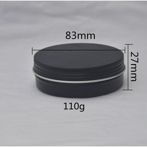 50/100pcs 110g Aluminum Tin Jars Metal Empty Storage Box Matte Black Cosmetic Face Eye Cream Lip Balm Packaging Wholesale