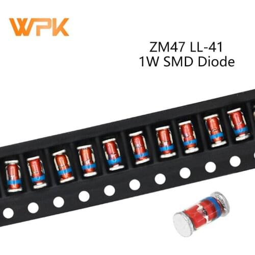 50Pcs 1W SMD Zener Diode ZM4728A ZM4729A ZM4730A ZM4731A ZM4732A ZM4733A 5.6V 6.2V 6.8V 7.5V 8.2V 9.1V 10V 11V 12V LL-41 ZM47