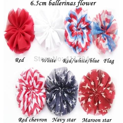 60 pcs/ lots 6.5cm ballerina chiffon flowers , shabby chiffon flowers for fashion accessories headwear -- 4 th , July