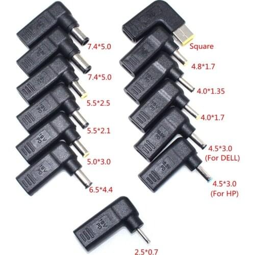 65W PD Spoof Adapter Plug Converter USB Type C Female to 7.4 x 5.0mm 4.5 x 3.0mm 5.5 x 2.5 Male Laptop Dc Output Jack Connector