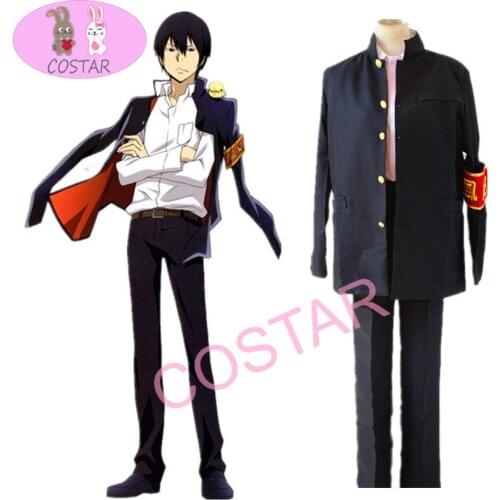 COSTAR Anime Hitman Reborn Hibari Kyoya Cosplay Costume Men Boys Black Suit Anime Cosplay Uniform Halloween