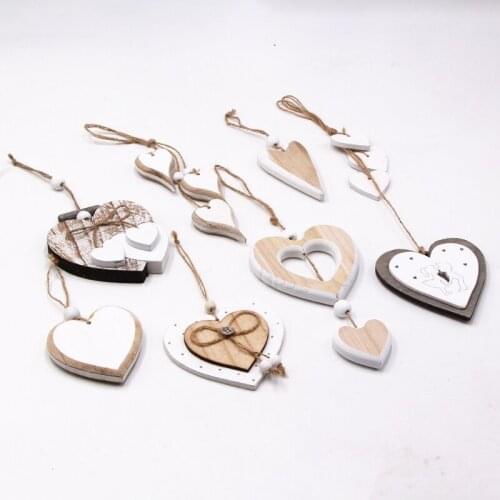 Piece Door Wall Decoration Shape Decor Ornament Heart Pendant Wooden Day