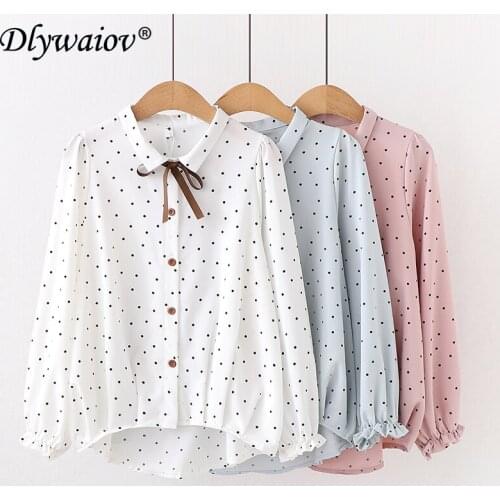 Блузки с бантом Dlywaiov China At AliExpress
