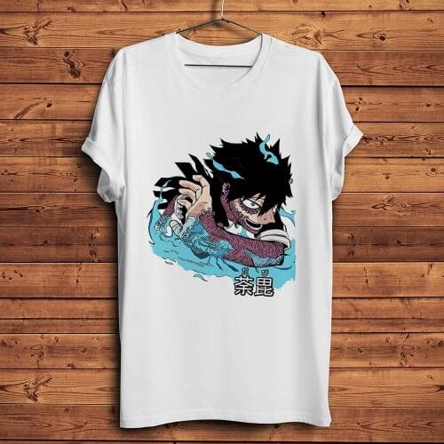 MHA villain dabi anime tshirt Men White Casual short sleeve T Shirt Unisex Japan manga My Hero Academia streetwear Tee