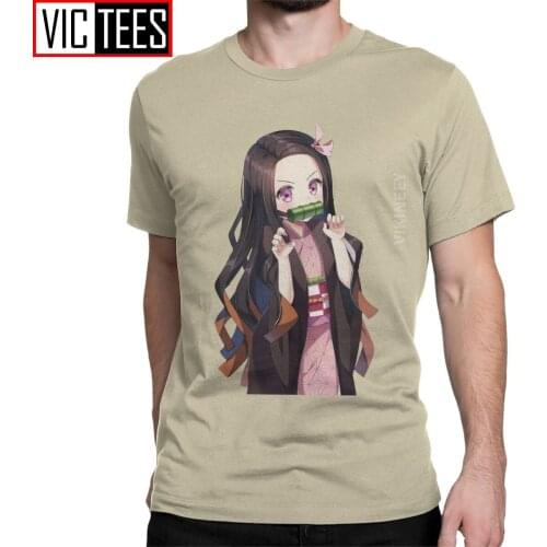 Nezuko Tshirt Men Demon Slayer Kimetsu No Yaiba Kamado Tanjirou Anime Manga Cotton Tshirt Party