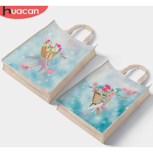 HUACAN 5D DIY Special Shaped Diamond Painting Two Tote Bag Diamond Embroidery Landscape Rhinestones Mosaic Sale Handicraft