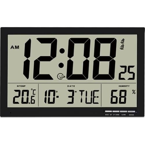JIMEI H811H Digital Wall Clock Large LCD display large number Alarm Temperature Calender for household/office use