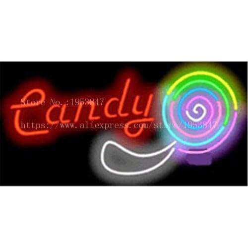 Candy with Graphic Neon Sign Handcrafted Light Bar Beer Pub Club Glass Tube signs Business Signboard food Decoration 19"x15"