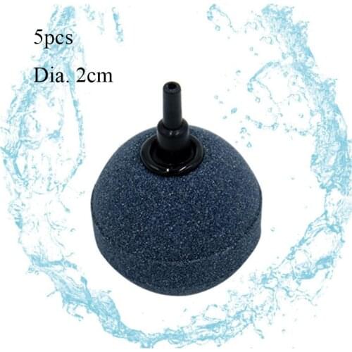5pcs Aquarium Mini Round Mineral Bubble Air Stone Pond Fish Tank Pump Aerator Aeration Hydroponic Oxygen Airstone Accessories
