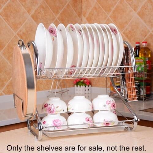 Kitchen Racks Double Layer Dish Drying Rack Shelf Holder Basket Dryer Durable Dishes Organizer Stand Kitchen Supplies