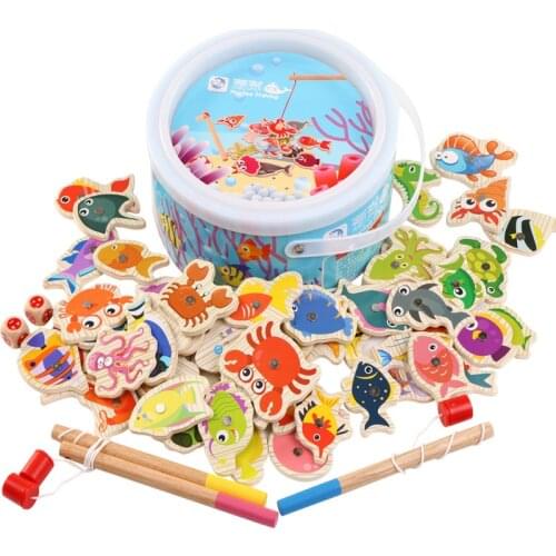 2018 New 20/60pcs Set Magnetic Fishing Toy Game Kids 2/3 Rod 3D Fish Baby Educational Toys Outdoor Fun Kids Toy