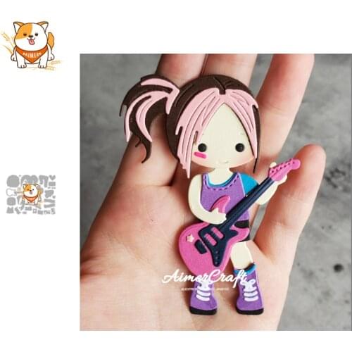 Rock Guitar Bass Metal Cutting Dies Mold Knife Scrapbooking Stencil DIY Embossing Craft Die Cuts Card Making New Dies For 2020