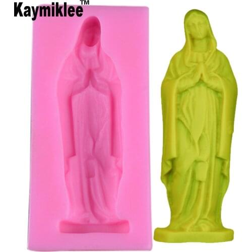 M602 Goddess Girl Prayer Candle Mould Soap Mold Kitchen-Baking Resin Silicone Forms Home Decoration 3D DIY Clay Craft Making
