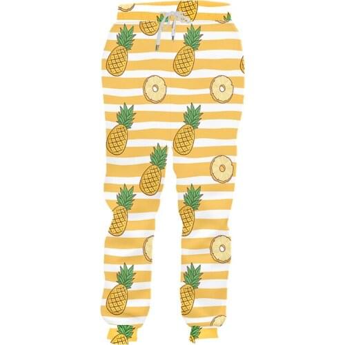 Men Jogging New 3D Pants Hot Sale Striped Pineapples Printed Casual Sport Fruit Casual Harajuku Sweatpants Oversized Wholesale