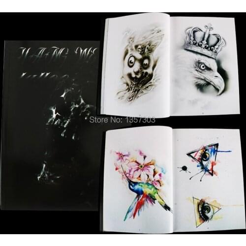 2018 Newest original Yangwen Tattoo manuscript A4size 50 pages sketch manuscript tattoo book Eyes feathers death buddha