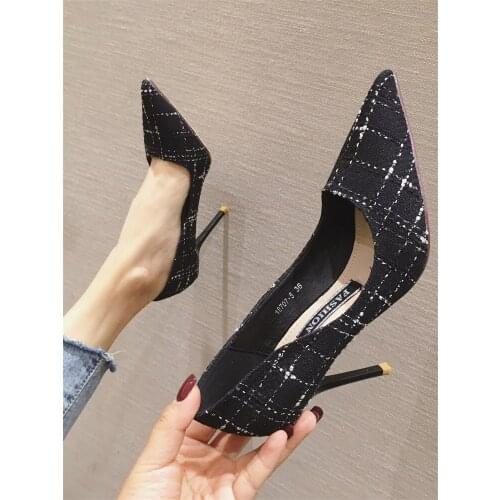 2021 spring and autumn womens new Korean version of wild net red French girl stiletto pointed sexy high heels