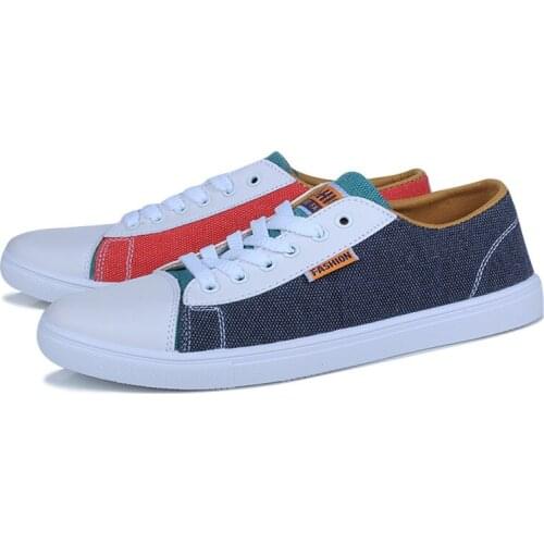 QWEDF New arrival casual canvas shoes men Breathable flats mixed colors Fashion sneaker shoes soft driving platform shoes ZZ-022