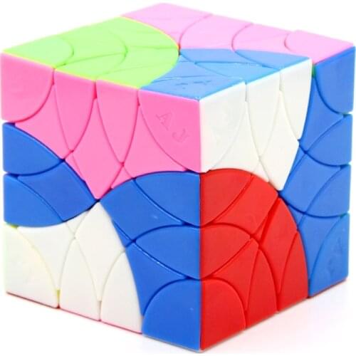 Original High Quality AJ Red Cotton 4x4 Curvy Dino Magic Cube Skewed Turn Corner Rotation Angle Mosaic Speed Puzzle Kids Toys