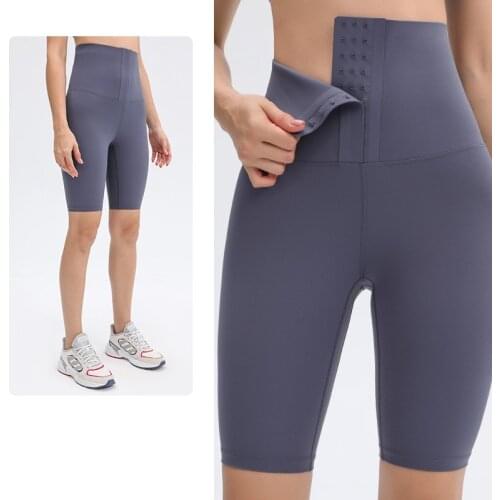 Sexy Tights High Waist Fitness Yoga Shorts Biker Workout Running Gym Leggings Femme Sport Shorts For Women Invisible Breasted