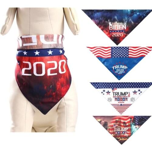 Pet Neckerchief Scarf US Presidential Election Trump Biden Triangle Scarf Cat dog bandana Bibs Scarf Collar Pet saliva towel