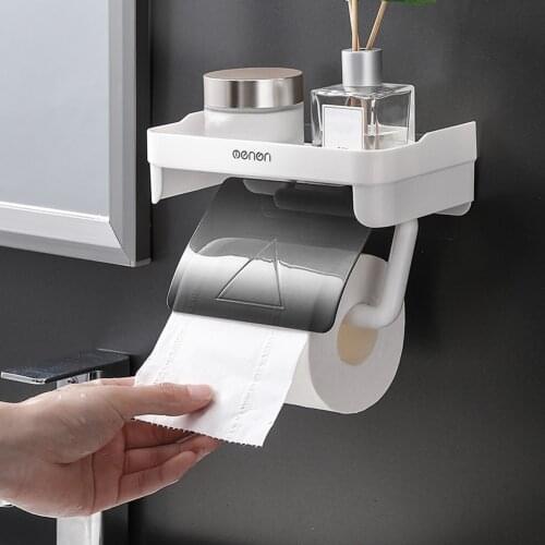 Hot Sale Multi-function Rack Wall Mount Thicken Roll Paper Storage Rack Toilet Paper Holder Rack Shelves Bathroom Accessories