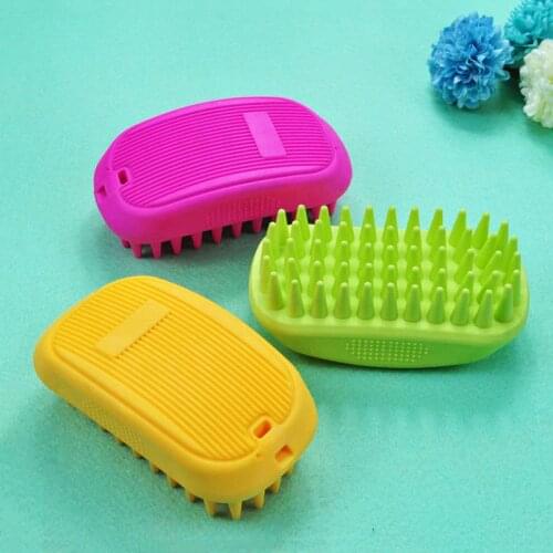 Pet Bath Brush Rubber Comb Hair Removal Brush Pet Dog Cat Grooming Cleaning Glove Massage Pet Hair Care Tool