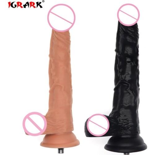 IGRARK Metal Sex Machine Super Huge Dildo Attachment Soft Penis 25 cm Length 5 cm Width Realistic Touch Feel Cock Sex Toys