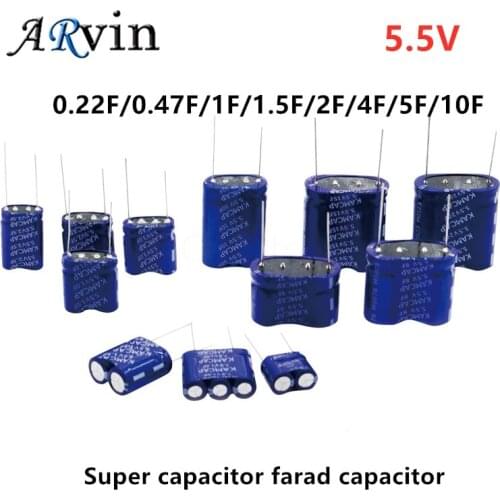 Super capacitor farad capacitor combination type 5.5V 0.22F/0.47F/1F/2F/4F/5F/10F