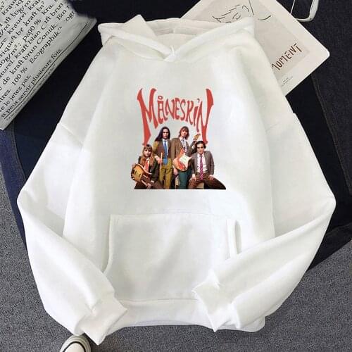 Maneskin Pattern Print Hoodie Casual Long Sleeve Streetwear Mens Women Vintage Hooded Sweatshirt Tops Kawaii Oversized Hoodies